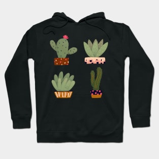 Potted Cactus Pattern Hoodie